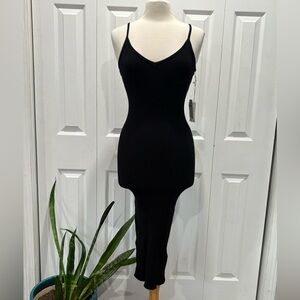 Good American Black Ribbed Dress